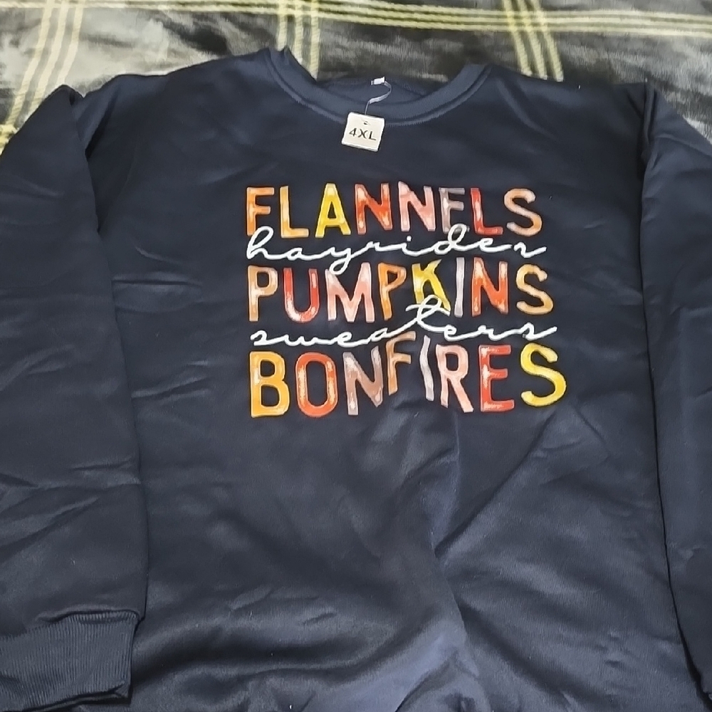 Womens Plus Size 4 Xl Graphic Sweatshirt with Fall Text..new With Tags